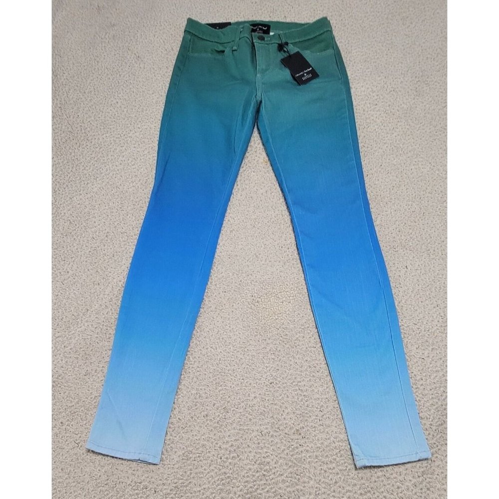 J Brand x Rob Pruitt Womens Green Blue Gradient Super Skinny Jeans Size … - Picture 2 of 12